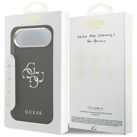 Guess Grained Big 4G Classic Logo - Etui iPhone Air (czarny) (GUHCP17MPG4SMCEK)