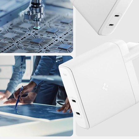 Spigen ArcStation Pro GaN-1402 - Ładowarka sieciowa 2x USB-C 140W (Biały) (ACH06033)