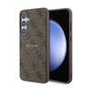 Guess 4G Collection Leather Metal Logo MagSafe - Etui Samsung Galaxy S24+ (brązowy) (GUHMS24MG4GFRW)