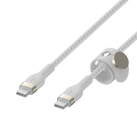 Belkin Kabel z USB-C na USB-C 2.0 pleciony silikonowy 2m biały (CAB011BT2MWH)