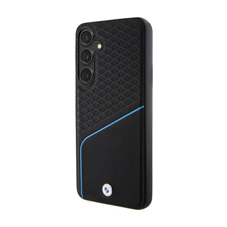 BMW Signature Leather Textured & Line MagSafe - Etui Samsung Galaxy S24+ (czarny) (BMHMS24M23RDCLK)