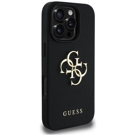 Guess Grained Big 4G Logo Small Classic Logo - Etui do iPhone 16 Pro Max (czarny) (GUHCP16XPGT4MBK)