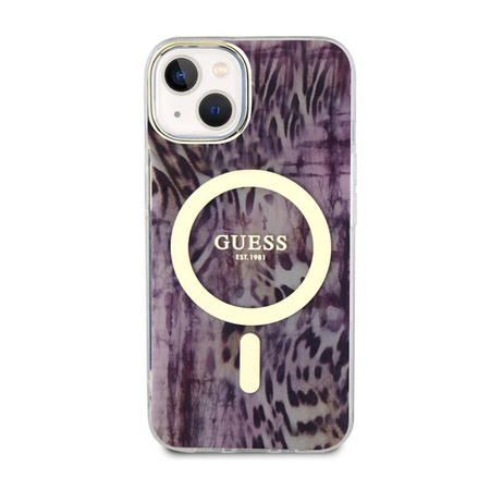 Guess Leopard MagSafe - Etui iPhone 14 (Różowy) (GUHMP14SHLEOPWP)