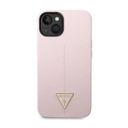 Guess Silicone Triangle Logo - Etui iPhone 14 Plus (fioletowy) (GUHCP14MSLTGU)