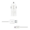 Budi - Ładowarka samochodowa USB + kabel Lightning (Biały) (BD062L)