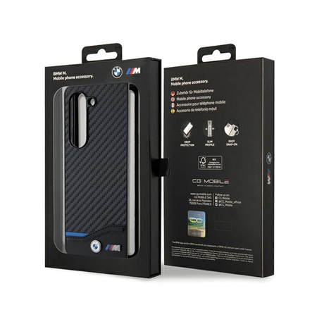 BMW Leather Carbon - Etui Samsung Galaxy Z Fold 5 (czarny) (BMHCZFD522NBCK)