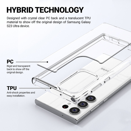 Crong Crystal Shield Cover - Etui Samsung Galaxy S23 Ultra (przezroczysty) (CRG-CSHC-SGS23U-TRS)