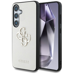 Guess Grained Big 4G Logo Small Classic Logo - Etui do Samsung Galaxy S25 (beżowy) (GUHCS25SPGT4MBE)