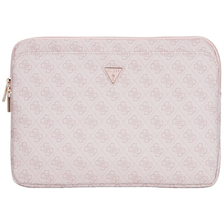 Guess 4G Zipper Pocket Triangle Logo Sleeve - Etui na notebooka 14" (różowy) (GUCS14ZP4DPTP)
