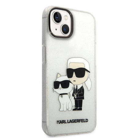 Karl Lagerfeld IML Glitter NFT Karl & Choupette - Etui iPhone 14 Plus (przezroczysty) (KLHCP14MHNKCTGT)