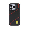 Ferrari Perforated Waves Metal Logo - Etui iPhone 15 Pro (czarny) (FEHCP15LPWAK)