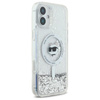 Karl Lagerfeld Liquid Glitter Choupette Head MagSafe - Etui iPhone 16 (przezroczysty) (KLHMP16SLGCHSGH)