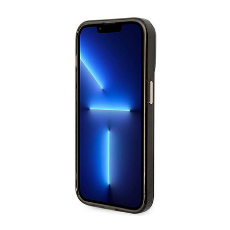 Guess Gold Outline Translucent MagSafe - Etui iPhone 14 Pro (czarny) (GUHMP14LHTCMK)