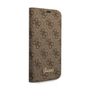 Guess 4G Metal Camera Outline Booktype Case - Etui iPhone 14 (brązowy) (GUBKP14SHG4SHW)