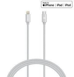 Kanex DuraBraid - Kabel połączeniowy USB-C (Power Delivery) na Lightning certyfikat MFi 1,2 m (Silver) (K157-1528-1MSV)