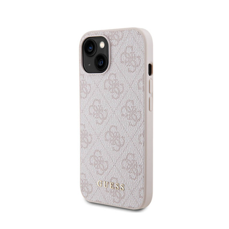 Guess 4G Metal Gold Logo - Etui iPhone 15 (różowy) (GUHCP15SG4GFPI)