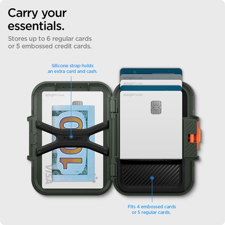 Spigen Lock Fit MagSafe - Portfel magnetyczny (Military Green) (AFA08528)