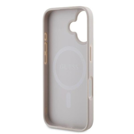 Guess Saffiano Peony Classic Logo MagSafe - Etui iPhone 16 Plus (różowy) (GUHMP16MPSAPSMEP)