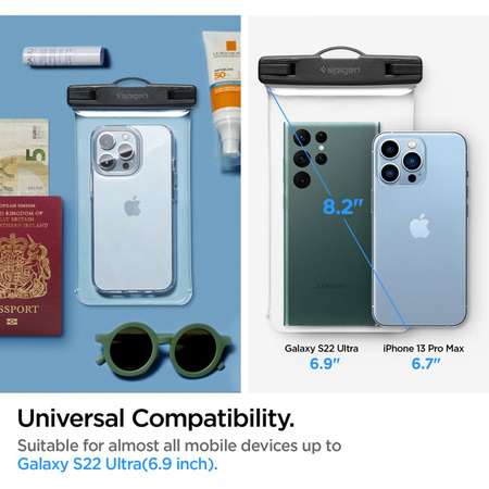 Spigen A601 Universal Waterproof Case - Etui do smartfonów do 6.9" (Przezoczysty) (AMP04526)