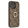 Guess 4G Ring Case - Etui iPhone 13 Pro (brązowy) (GUHCP13L4GMRBR)