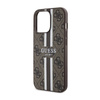 Guess 4G Printed Stripes MagSafe - Etui iPhone 13 Pro (Brązowy) (GUHMP13LP4RPSW)