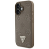 Guess Grained Hot Stamp Peony Triangle Logo MagSafe - Etui do iPhone 16 (brązowy) (GUHMP16SPGBTMW)
