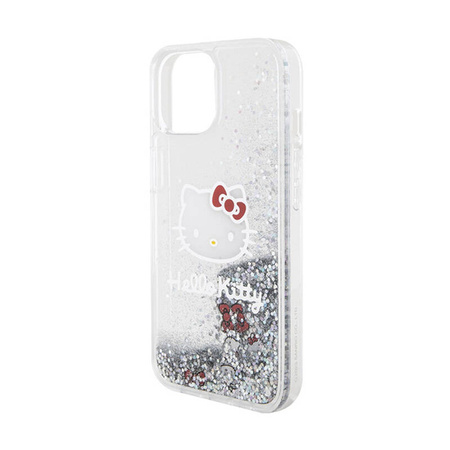 Hello Kitty Liquid Glitter Charms Kitty Head - Etui iPhone 14 (srebrny) (HKHCP14SLIKHET)