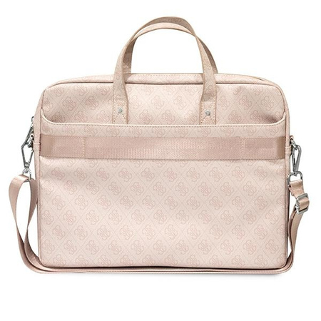 Guess Saffiano 4G Triangle Logo Computer Bag – Torba na notebooka 16” (różowy) (GUCB15P4TP)
