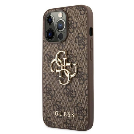 Guess 4G Big Metal Logo - Etui iPhone 13 Pro Max (brązowy) (GUHCP13X4GMGBR)