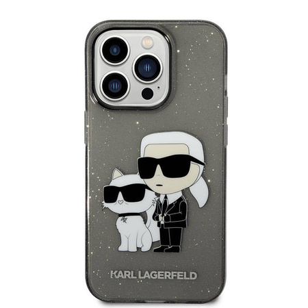 Karl Lagerfeld IML Glitter NFT Karl & Choupette - Etui iPhone 14 Pro Max (czarny) (KLHCP14XHNKCTGK)
