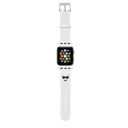 Karl Lagerfeld Silicone Choupette Head – Pasek do Apple Watch 38/40/41 mm (biały) (KLAWMSLCW)