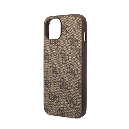 Guess 4G Metal Gold Logo - Etui iPhone 15 Plus (brązowy) (GUHCP15MG4GFBR)