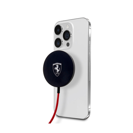 Ferrari MagSafe Shield Logo - Ładowarka indukcyjna MagSafe 15W (czarny) (FECBMSMENK)