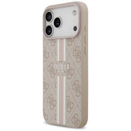 Guess 4G Printed Stripes MagSafe - Etui iPhone 17 Pro Max (różowy) (GUHMP17XP4RPSP)