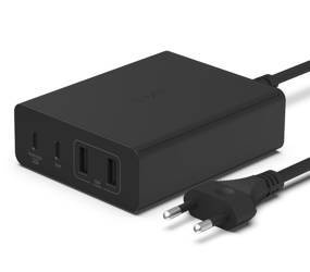 Ładowarka Belkin 108W 4-porty GaN 2xUSB- A 2xUSB-C czarna (WCH010vfBK)