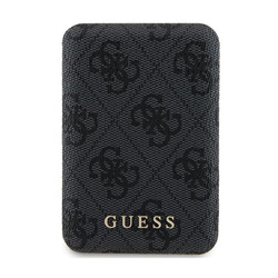Guess 4G Leather Metal Logo MagSafe - Power Bank indukcyjny 5000 mAh 15W MagSafe (czarny) (GUPB5FP4EMGK)