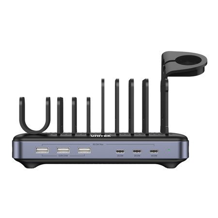 Unitek Stacja ładująca 3 x USB-A 20W, 3 x USB-C PD 60W, 80W - czarny (P1207B)