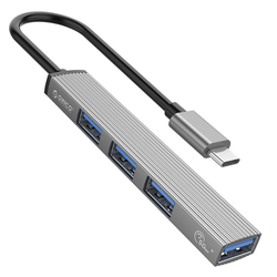 Orico Hub USB-C, USB-A 5Gbps, 3*USB-A 2.0, aluminiowy (AH-13-GY-EP-HW)
