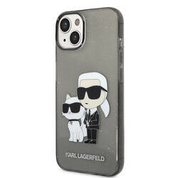 Karl Lagerfeld IML Glitter NFT Karl & Choupette - Etui iPhone 14 Plus (czarny) (KLHCP14MHNKCTGK)