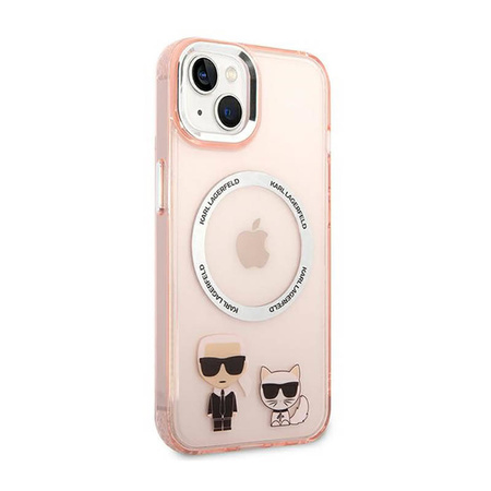 Karl Lagerfeld Karl & Choupette Aluminium MagSafe - Etui iPhone 14 Plus (różowy) (KLHMP14MHKCP)