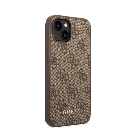 Guess 4G Metal Gold Logo - Etui iPhone 15 Plus (brązowy) (GUHCP15MG4GFBR)
