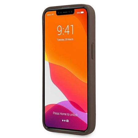 Guess 4G Ring Case - Etui iPhone 13 Pro (brązowy) (GUHCP13L4GMRBR)
