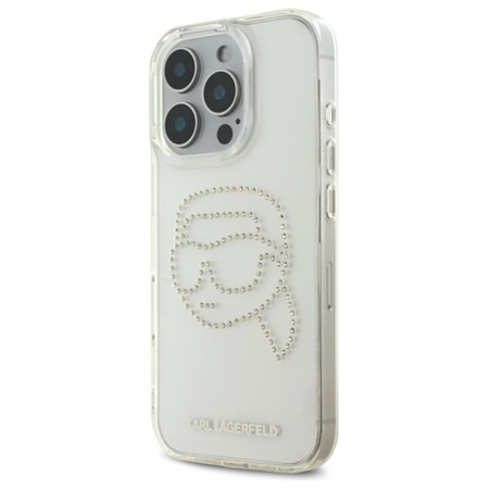 Karl Lagerfeld IML Rhinestones Karl Head - Etui do iPhone 16 Pro Max (przezroczysty) (KLHCP16XHKHDCELT)