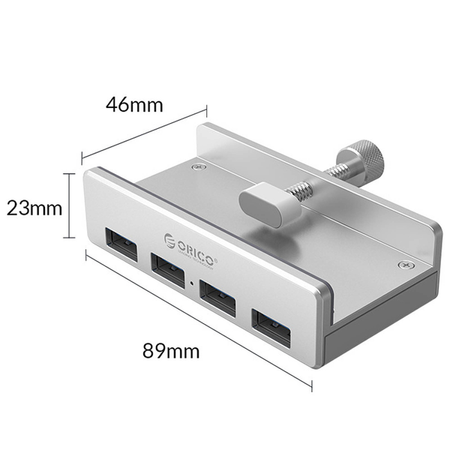 ORICO Hub USB biurkowy 4 porty USB-A 5Gbps - szary (MH4PU-SV-BP)