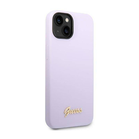 Guess Silicone Vintage - Etui iPhone 14 (fioletowy) (GUHCP14SSLSMU)