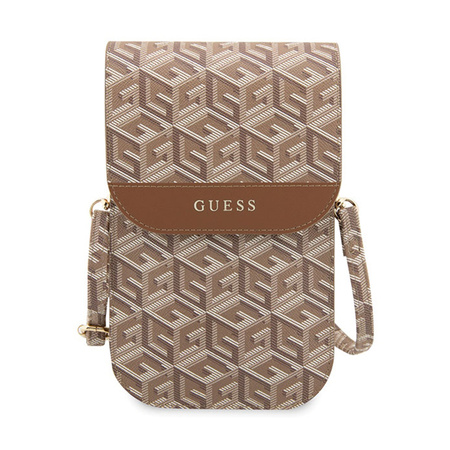 Guess GCube Stripe Phone Bag - Torba z przegrodą na smartfona (brązowy) (GUWBHGCFSEW)