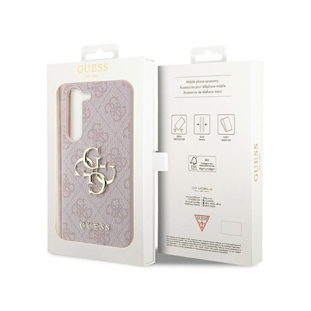 Guess 4G Big Metal Logo - Etui Samsung Galaxy S23 (różowy) (GUHCS23S4GMGPI)