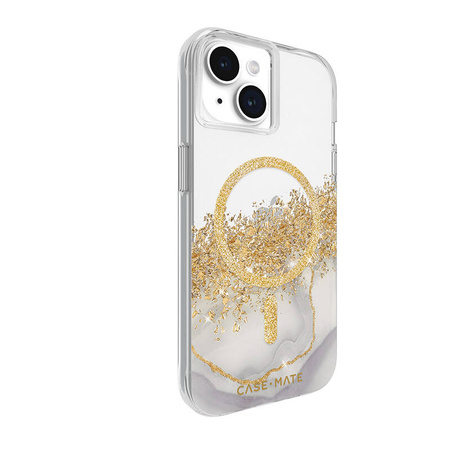 Case-Mate Karat MagSafe - Etui iPhone 15 / iPhone 14 / iPhone 13 zdobione złotem (Marble) (CM051386)