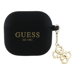 Guess Silicone 4G Charm - Etui AirPods 4 (czarny) (GUA4LECG4K)