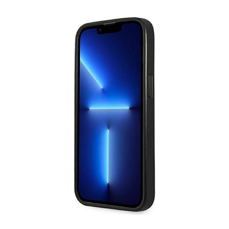 Guess Saffiano Triangle Logo Case – Etui iPhone 14 Pro Max (srebrny) (GUHCP14XPSATLG)